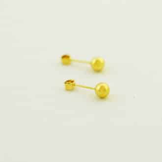 aretes bolita de oro
