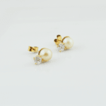 aretes de oro y perla