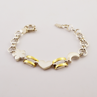 Pulsera plata con oro