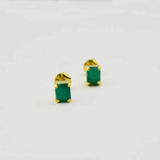 aretes de oro 18k con esmeraldas
