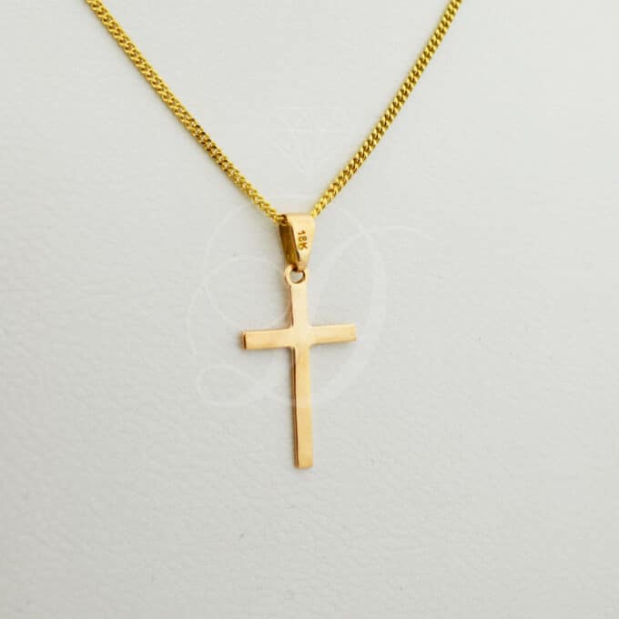 cadena de oro para hombre con cruz