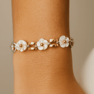 pulsera de plata y oro