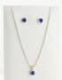 Aretes y Collar de Plata con Oro 18k - Modelo Luna Azul