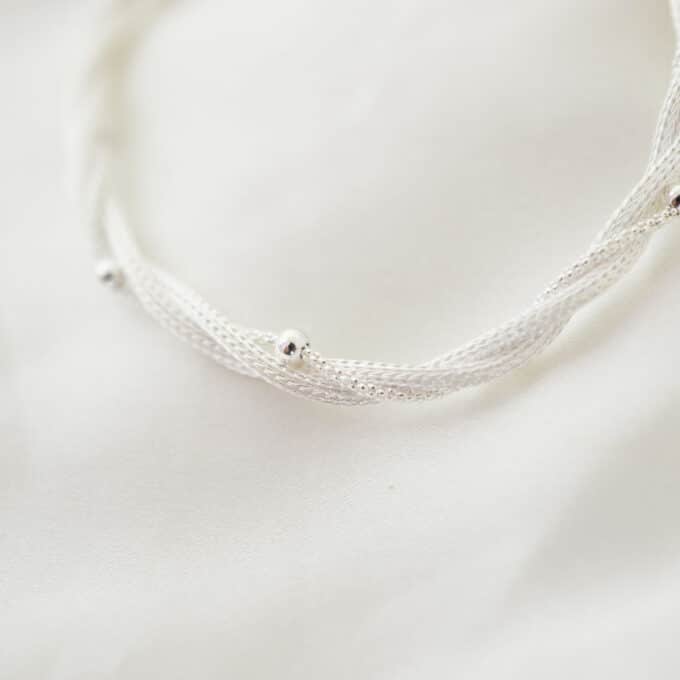 Pulsera de Plata Trenza Diamantada - Imagen 3