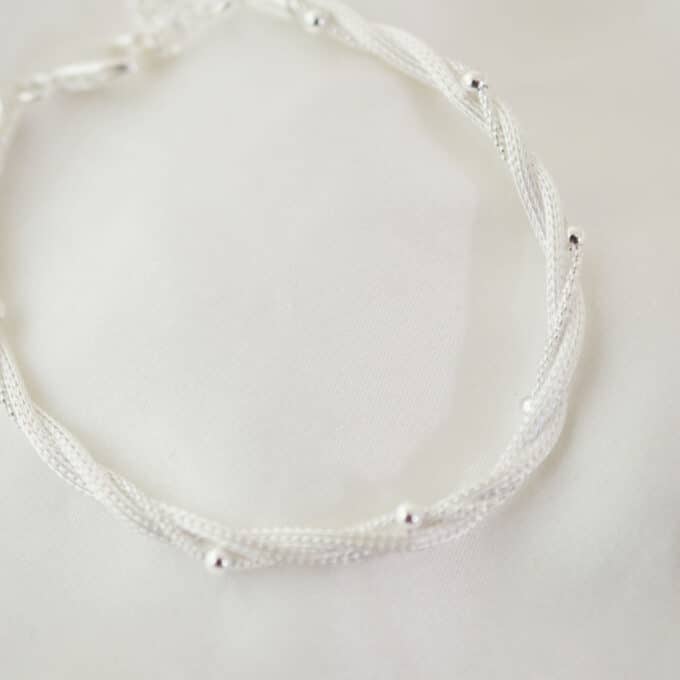 Pulsera de Plata Trenza Diamantada - Imagen 4