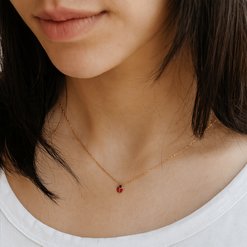 Collar de Oro 18k con Mariquita - Imagen 2