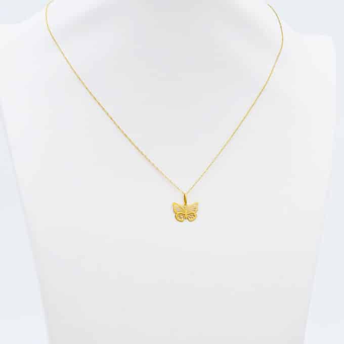 collar de mariposa de oro