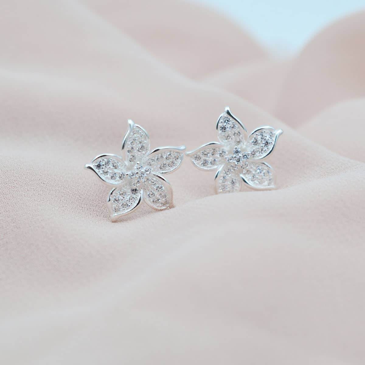 Juego de Joyas de Plata - Flores de Luna - Imagen 2