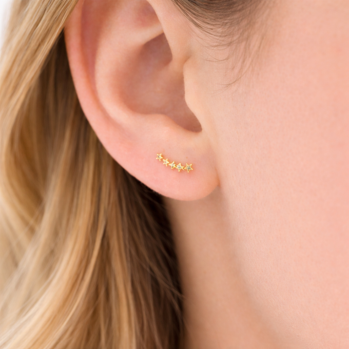 aretes pequeños de oro 18k