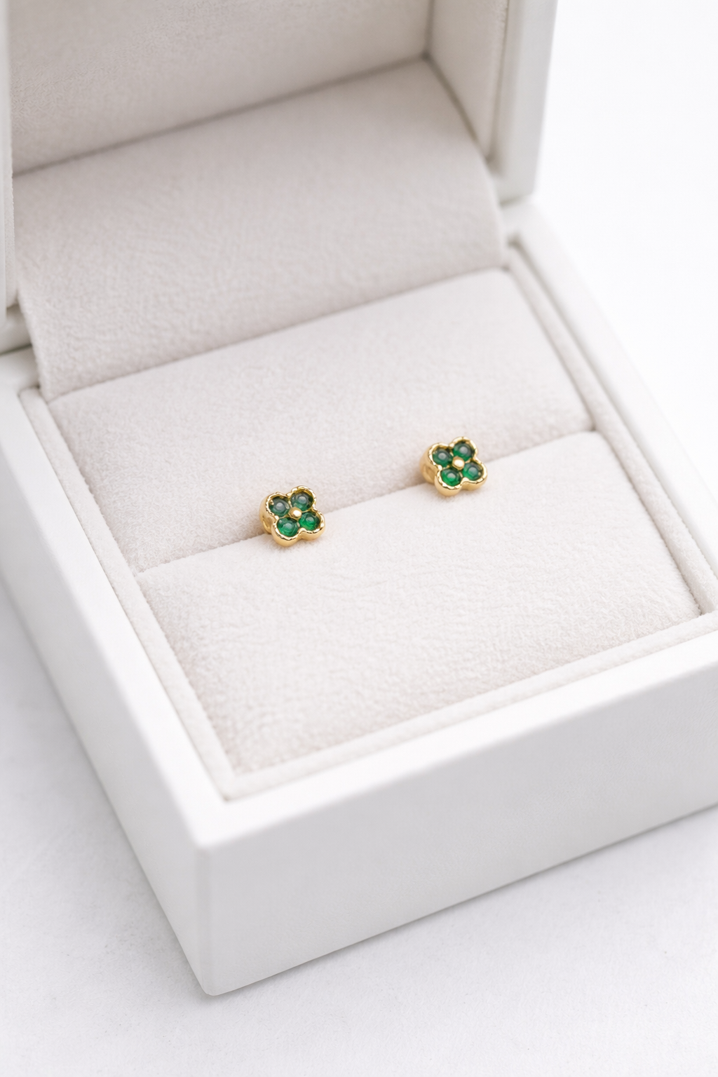 Aretes estilo Van Cleef de oro 18k - Fortuna - Imagen 6