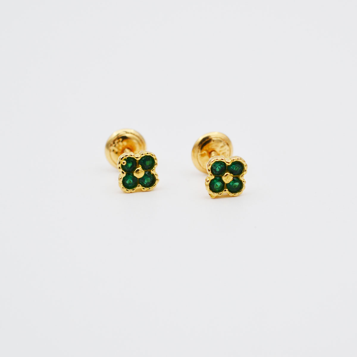Aretes estilo Van Cleef de oro 18k - Fortuna - Imagen 4