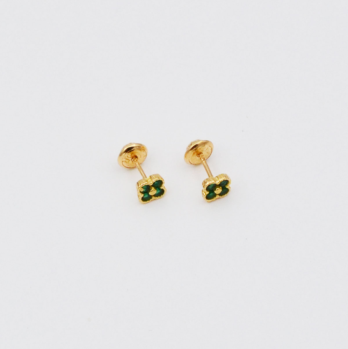 Aretes estilo Van Cleef de oro 18k - Fortuna - Imagen 2