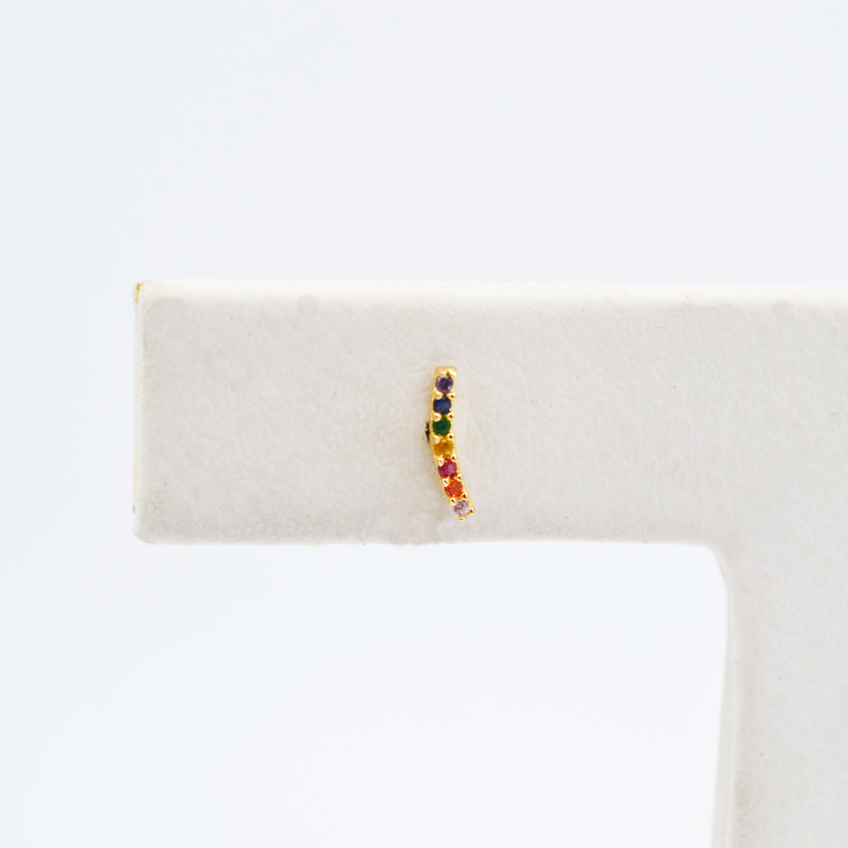 Aretes de oro 18k pequeños - Arcoiris - Imagen 5