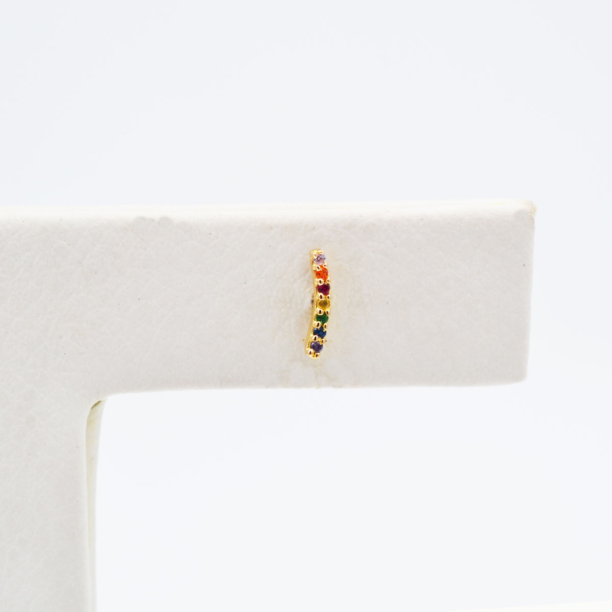 Aretes de oro 18k pequeños - Arcoiris - Imagen 4