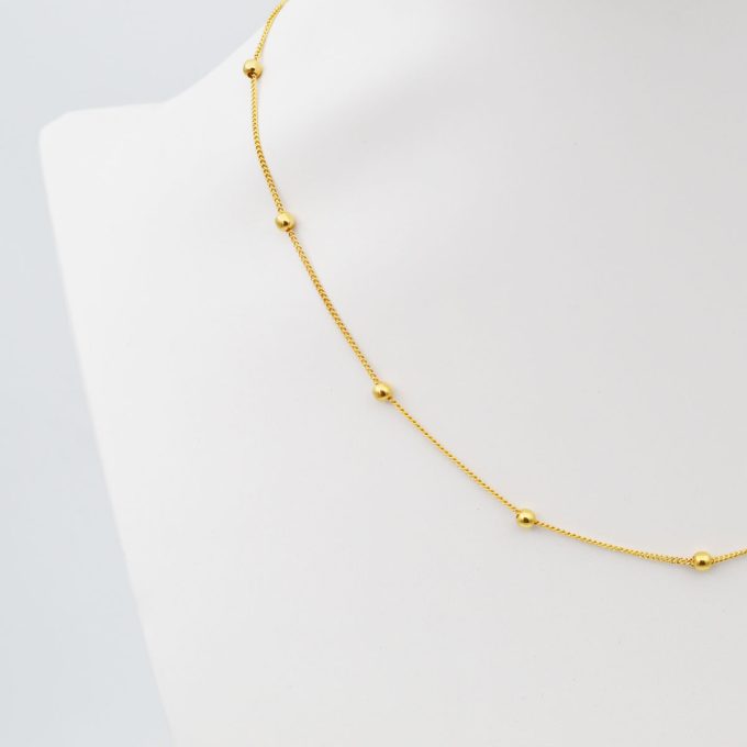 collar de bolitas de oro 18k
